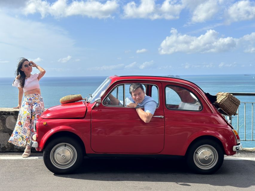 Amalfi Coast: Photo Tour with a Vintage Fiat 500 - Positano: colorful houses and clear-water frames