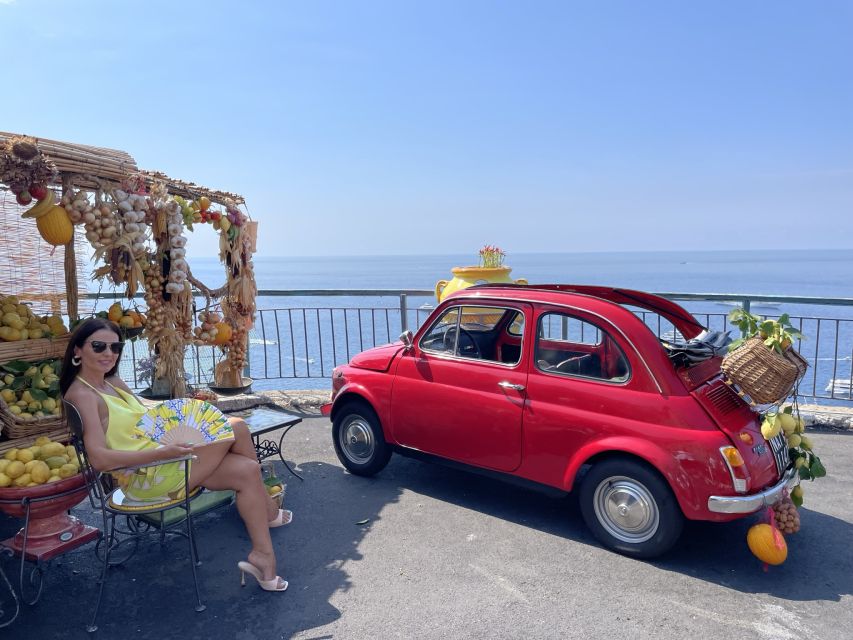 Amalfi Coast: Photo Tour with a Vintage Fiat 500 - Praiano: calmer sea views for more natural-looking shots