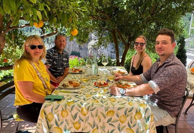 Amalfi Organic Lemon Tour & Wine Tasting + Dinner or Lunch - Wine tasting and Amalfitan lunch or dinner pairings