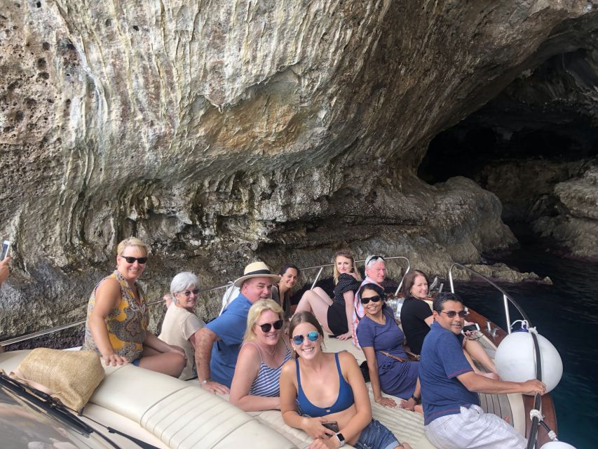 Capri by Boat from Massa Lubrense - Capri sightseeing from the water: Faraglioni plus the White and Green Grotto zone
