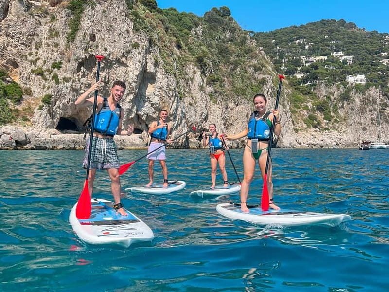 Capri: Caves and Beaches Paddle Board Tour. Photos included - via Krupp: Guided Boarding Along Capri’s Rocky Edge