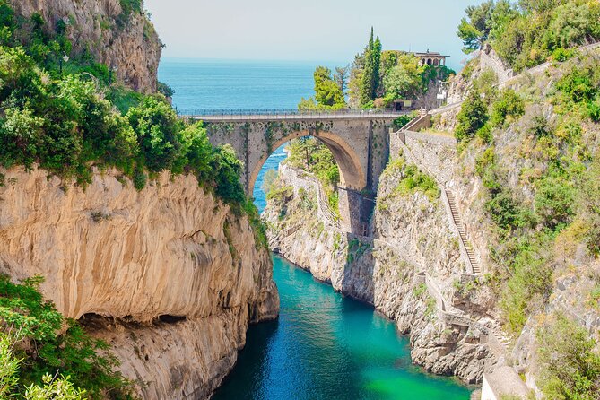 Capri Island Boat Tour from Amalfi with Snorkeling | Small Group - Praiano’s Africana Grotto stop: when the water turns that deep blue
