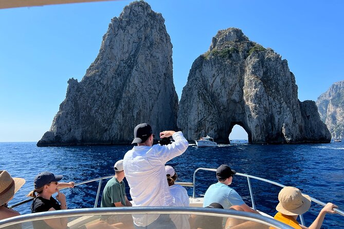 Capri Secret Corners Semi-Private Boat Tour with Local Captain - On-board drinks, Bluetooth music, and that pro-feel hi-fi setup