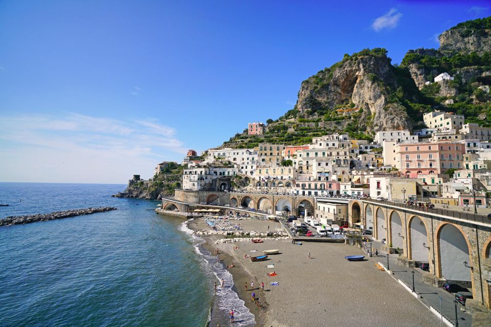 From Amalfi: 7H Amalfi Coast - Group Tour by boat - Swim stops and Atrani: cooling off before the finale