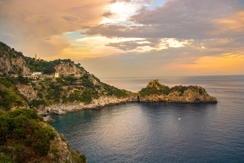 From Amalfi: Private Sunset Cruise along the Amalfi Coast - What You’ll See From the Water: Cliffs, Coves, and a View of Faraglioni