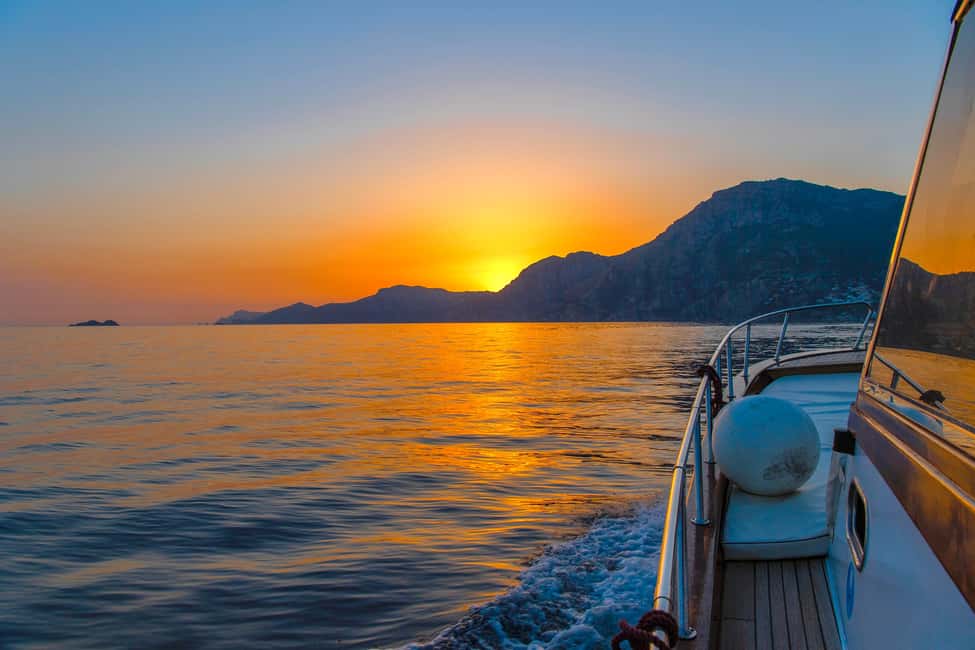 From Positano: Amalfi Coast Sunset Cruise - Group Tour - Fiordo di Furore at aperitif time: where the cliffs feel unreal