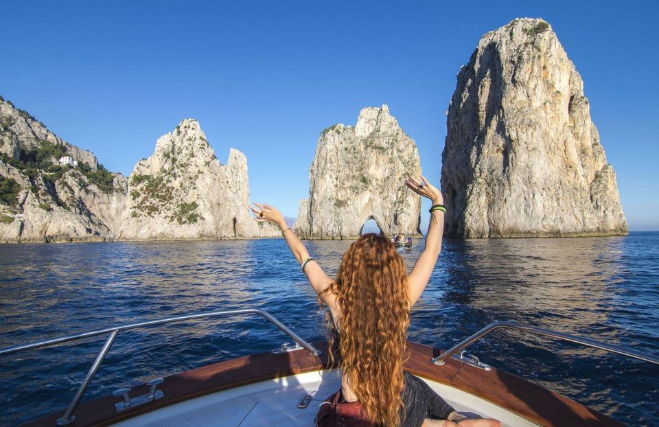 From Positano: Full-Day Boat Trip to Capri - Swim stops, snorkeling gear, and eating like a human on a boat
