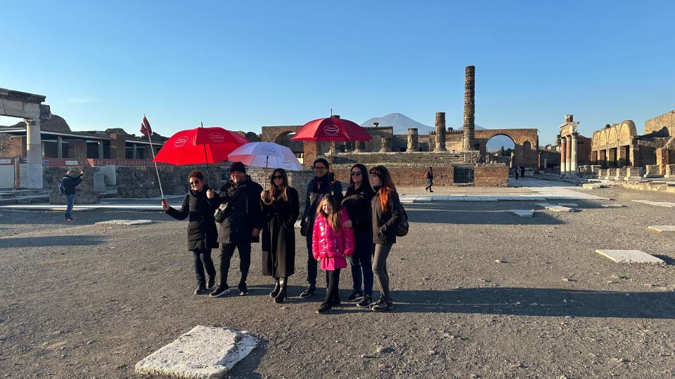 From Positano: Pompeii, Vesuvius, & Wine Tasting with Lunch - Positano and Praiano pickup: your day starts with less hassle