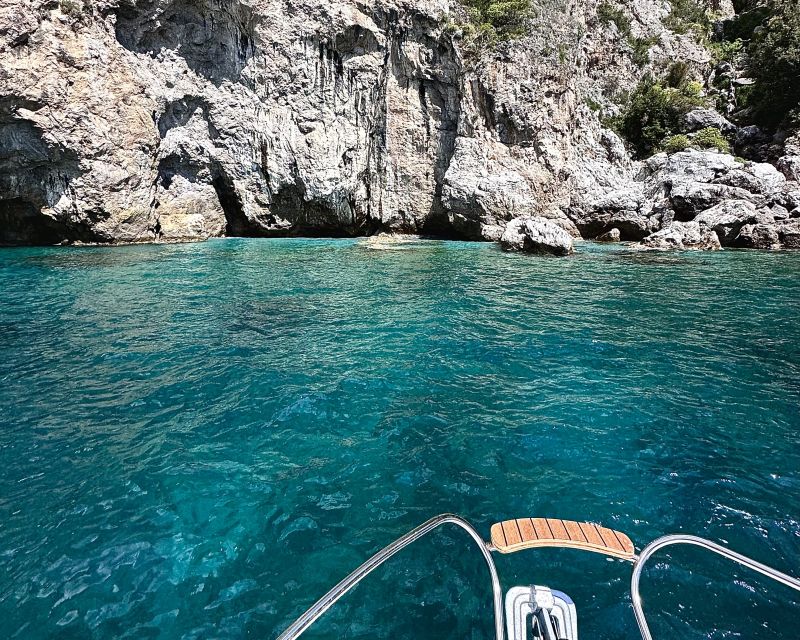 From Positano/Praiano: Amalfi Coast Speedboat Tour - Where You Meet: Spiaggia Grande, La Gavitella, and Marina di Praia