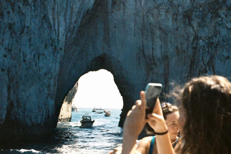 From Sorrento: Capri Boat Cruise with Swimming and Prosecco - The grotto sequence: Blue Grotto (optional), then Green Grotta