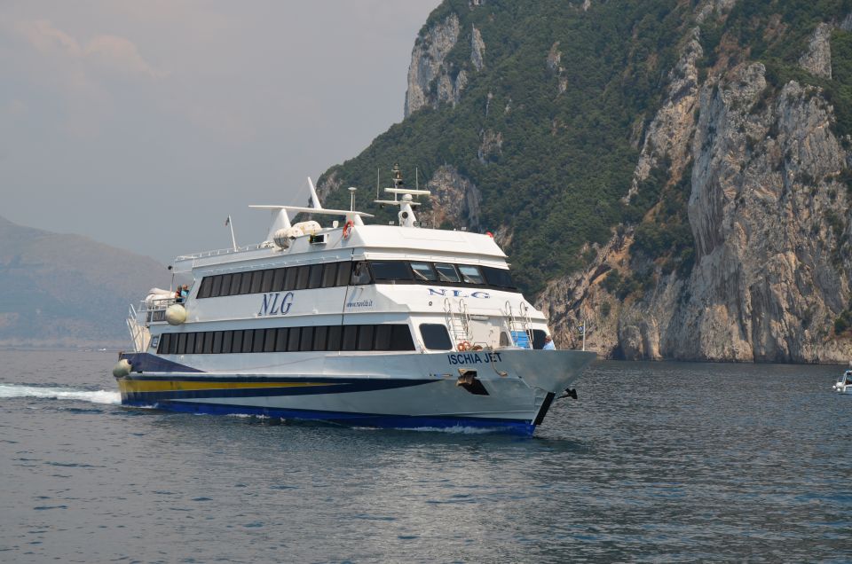 From Sorrento: Round-Trip Ferry Ticket to Capri and Positano - Onboard comfort: deck time, cabin time, and a boat that may vary