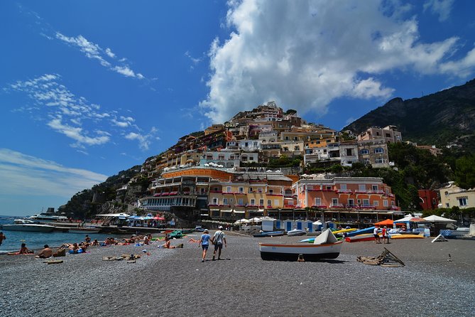 Private Amalfi Coast Tour with Path of the Gods - Positano: the vertical town walk, Santa Maria Assunta, and classic shopping lanes