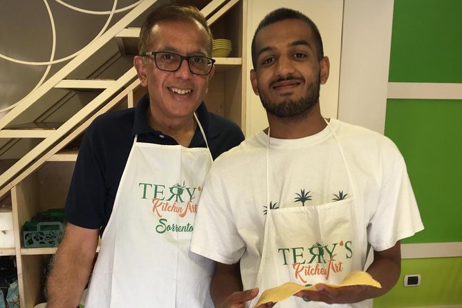 Sorrento Cooking Experience - Terry's kitchen - What you cook: mozzarella in lemon leaves, fresh pasta ragù, meatballs, and lemon tiramisù